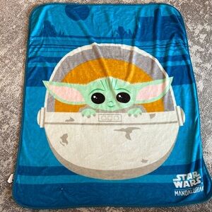 Star Wars Mandalorian Blue Throw Blanket